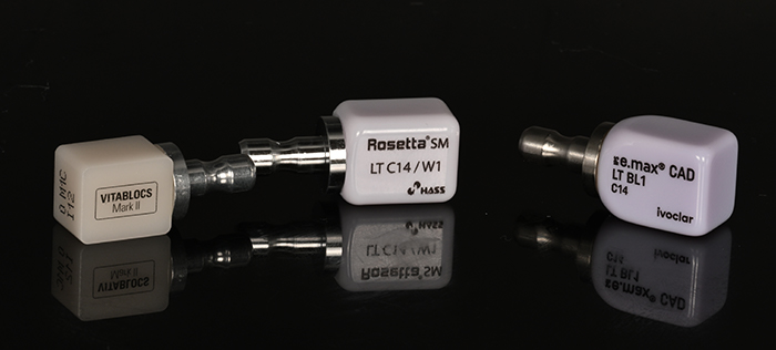 ラミネート個人オーダーメイドブロック(VITABLOCS, Rosetta, e.max CAD)
